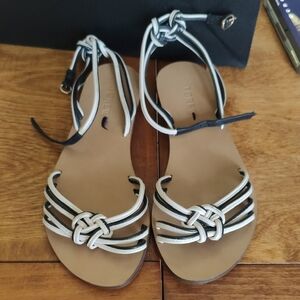 J. Crew Black and White Knotted Sandals